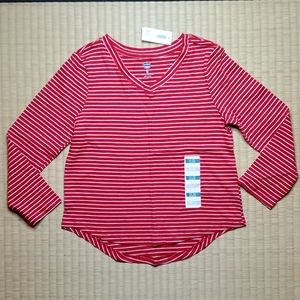 Old Navy Striped Long-Sleeve V-Neck T-Shirt, sz XS
